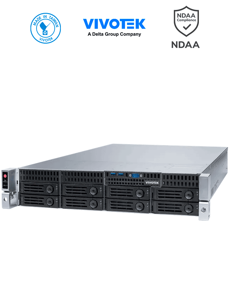 VIVOTEK--VIVOTEK NR9581-v3 - Grabador de video IP NVR 32 canales, 8 bahias, VSS Pro integrado, Deep Search, Salida HDMI, con doble fuenta de energI­a, 512Mbps, expandible hasta 128 canales, NDAA y ONVIF-