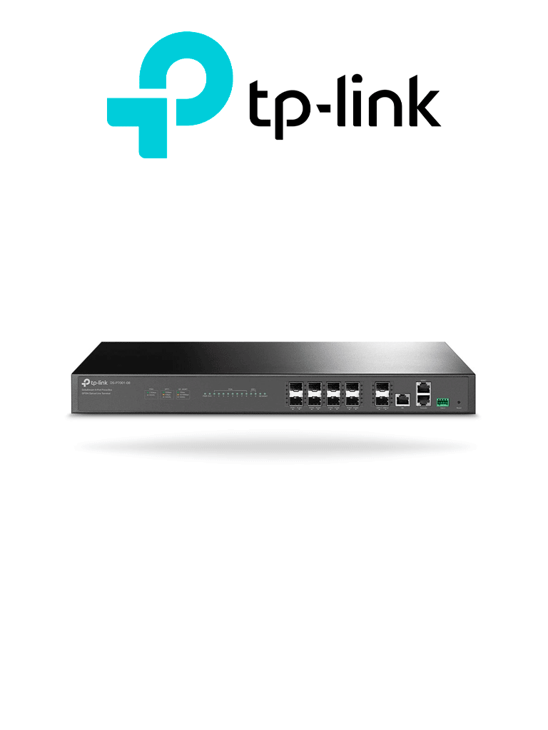 TP-LINK--TP-LINK DS-P7001-08 - DeltaStream - OLT de 8 puertos GPON con capacidad de conexión de hasta 1,024 ONUs, 1 puerto Gigabit RJ45 Uplink, 2 puertos SFP+ Uplink y fuentes redundantes AC-AC incluidas. Administración desde la nube (DPMS).-