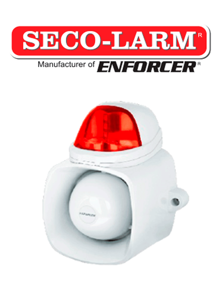 SECO-LARM--Seco-Larm SH816SSQR- Sirena con estrobo con opción para uso de voceo-