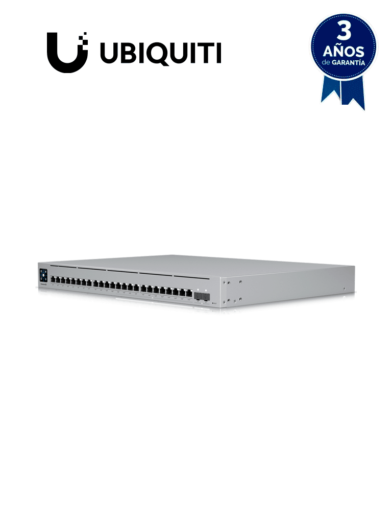 UniFi--UBIQUITI USW-ENTERPRISE-24-POE - UniFi Switch Empresarial Capa 3 de 24 puertos PoE 802.3af/at (12 puertos 2.5G y 12 puertos 1G) + 2 puertos 1/10G SFP+, 400W, pantalla informativa.-