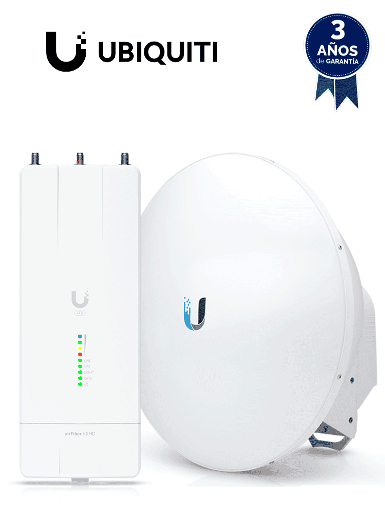 UBIQUITI--UBIQUITI AF-5XHD-23-S45: Kit AirFiber con Radio AF-5XHD y Antena AirFiber 23 dBi Slam-45, para enlace PTP carrier class BACKHAUL, hasta 500 Mbps Full Duplex en banda libre de 5.8 GHz.-