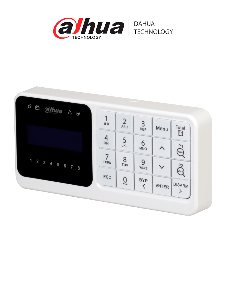 DAHUA--DAHUA DHI-ARK30C- Teclado LCD para ARC3008/ 8 áreas/ display de zonas de alarma/ Estatus Led energía, batería, falla, bypass/-