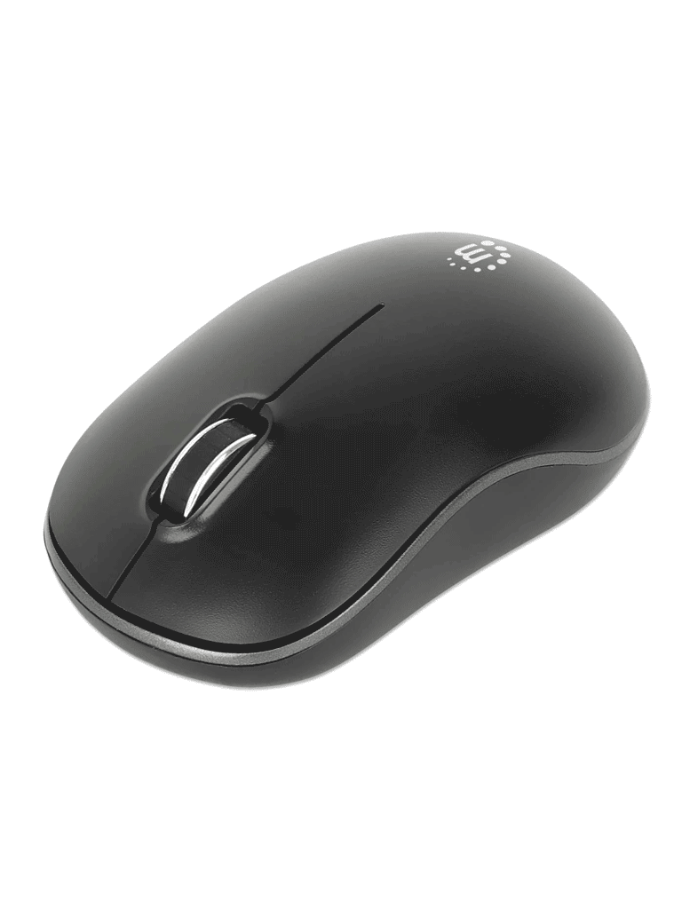 MANHATTAN--MANHATTAN - 190374 - Mouse óptico inalámbrico / Nano receptor USB-A, tres botones y rueda de desplazamiento, 1200 dpi, ambidiestro, negro-