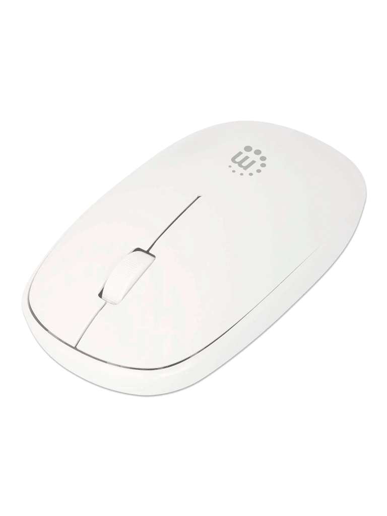 MANHATTAN--MANHATTAN - 190329 - Mouse óptico inalámbrico USB / Nano receptor USB-A, tres botones y rueda de desplazamiento, 1200 dpi, ambidiestro, blanco-