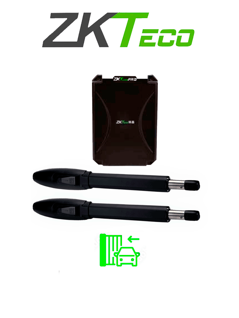 ZKTECO--ZKSW300DCB - Kit de Pistones de Aluminio, Para Puertas Abatibles de Doble Servicio, Soporta 300 kg por Puerta, Instalación Sencilla sin Soldadura, Accesorios Incluidos, Alimentación 110V (Funciones limitadas)-