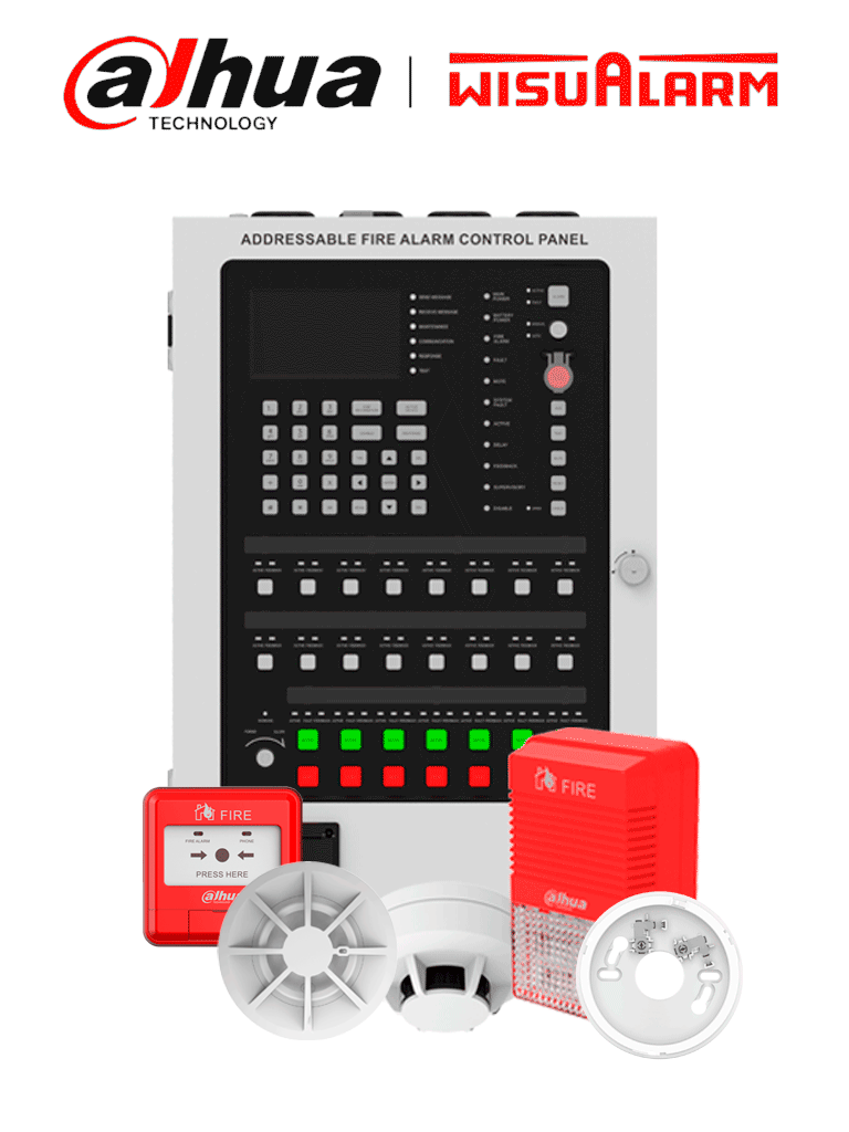DAHUA--DAHUA WISUALARM PAQUETE DE CERTIFICACIÓN - Paquete para certificación de incendio, Sistema direccionable, Incluye: DHI-HY-1025-DHI-HY-1301, DHI-HY-TCDZ, DHI-HY-1310, DHI-HY-1200, DHI-HY-ANDZ, DHI-HY-1500, DHI-HY-SGDZ-