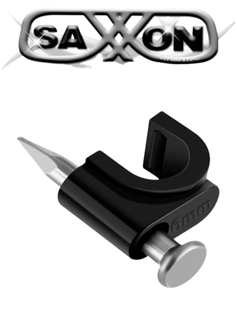 SAXXON--SAXXON GRA955N- Bolsa de 50 grapas de pared/ Color negro/ Diametro: 6mm / Con clavo de 3/4 para concreto de alta resistencia-