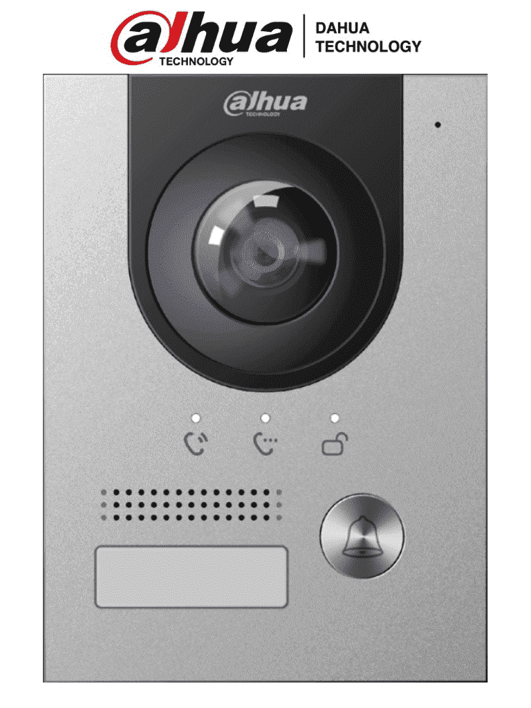 DAHUA--DAHUA VTO2202F-P - Frente de Calle para Videoportero IP/ Metálico/ Cámara de 2 Megapíxeles con 160 Grados de Apertura/ Protección IK07/ Exterior IP65/ Visión Nocturna/ PoE/ Indicador de Voz/ Apertura de Chapa/-