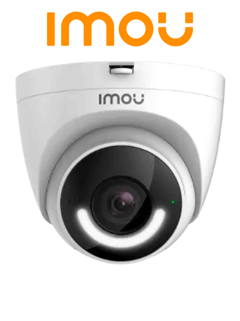IMOU--IMOU Turret (IPC-T26EN-0280B-imou) - Cámara IP Domo WiFi de 2MP con disuasión activa, sirena integrada, LED de alta potencia, micrófono, audio bidireccional, detección de humanos, IR 30m, IP67 y ranura MicroSD.-