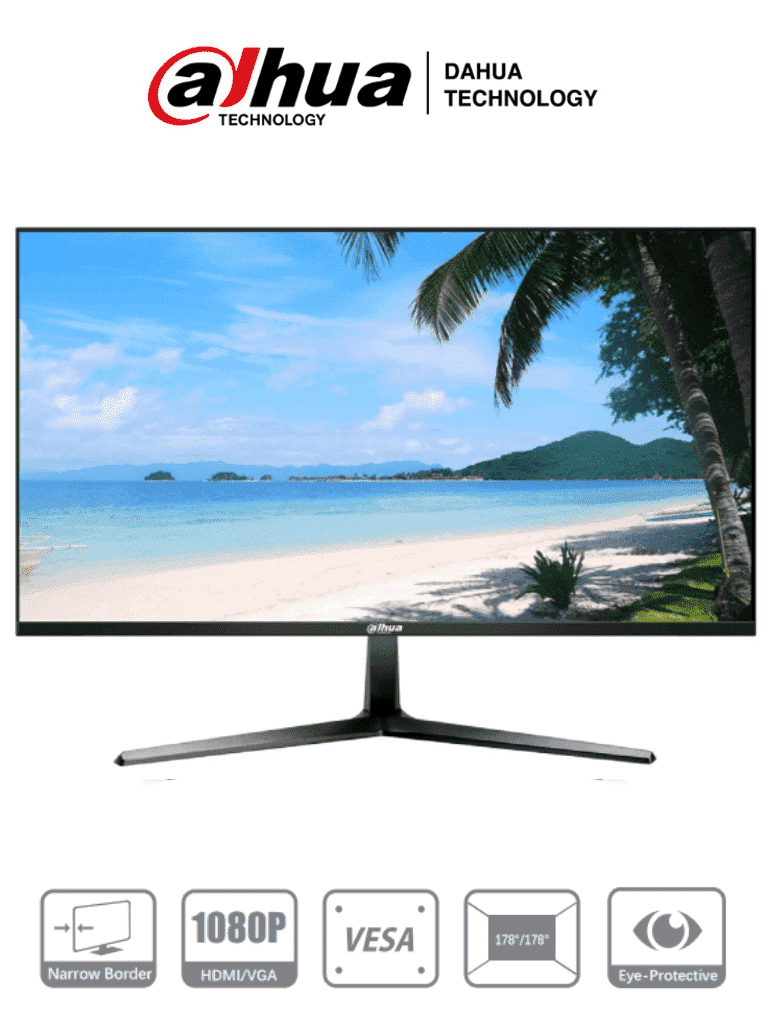 DAHUA--DAHUA DHI-LM27-B200 - Monitor de 27 Pulgadas/ Full HD/ Especial para Videovigilancia/ Ideal para trabajo 24/7/ Marco Ultra Delgado/ Angulo de 178 Grados de Visualización/ Entrada HDMI&VGA/ VESA/-