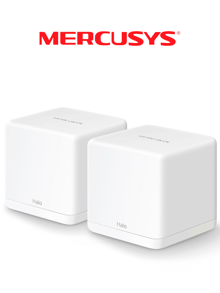 MERCUSYS--MERCUSYS Halo H30G(2-pack) - KIT de Sistema Inalámbrico H30G Mesh con doble banda 2.4GHz y 5GHz AC 1300Mbps, dos puertos 10/100/1000 Mbps, control vía aplicación y roaming continuo.-