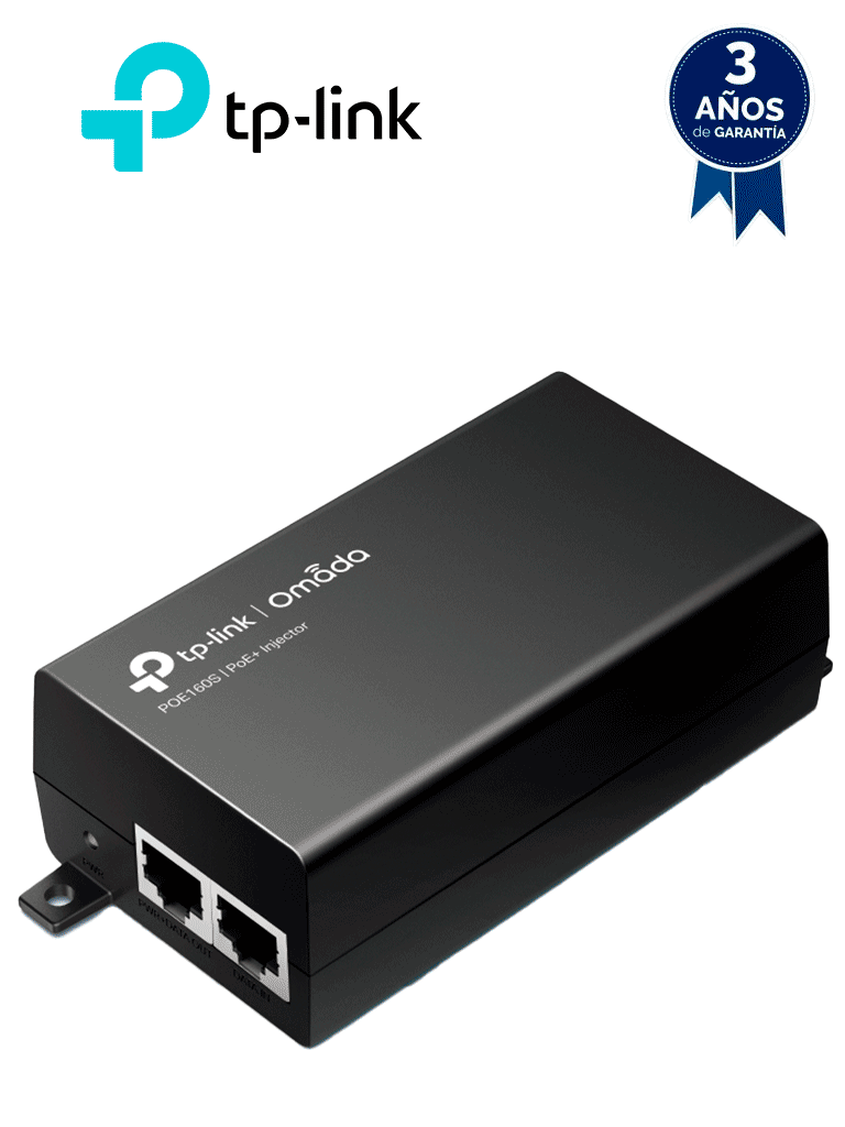 TP-LINK--TP-LINK -TL-POE160S - Inyector PoE+/ 2 puertos Gigabit Ethernet/ Suministro de Hasta 30W/ Cumple con estándar PoE IEEE802.3 AF & AT/ Instalación Plug and Play-