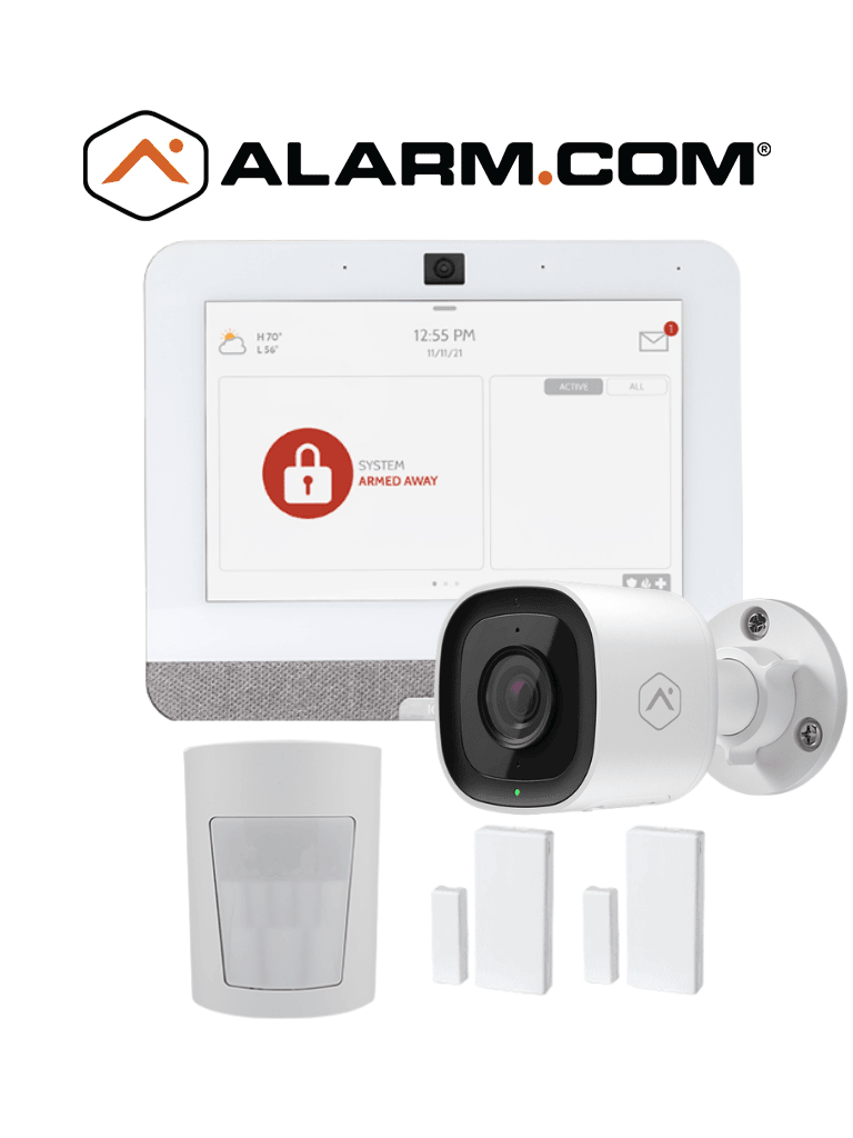 QOLSYS--QOLSYS IQ4 Video Premium - Paquete que contiene Sistema de Alarma IQ 4 POWER G ONLY , con pantalla táctil de 7", Power G 915 Mhz  1 sensor PIR inalámbrico PGP9914, 2 sensores magnéticos inalámbricos PG9303 y Cámara exterior alarm.com ADCV724-