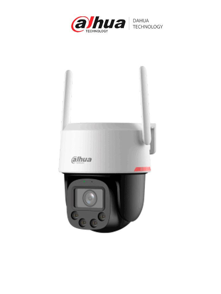 DAHUA--Dahua DH-IPC-PT2549DC1-SW-PV - Cámara IP PT Wifi de 5 MP Lente 3.6mm Wifi/ WizColor/ Auto tracking/ Detección de humanos y vehículos/ Hasta 30 m/ Audio bidireccional/Disuasión activa de luz y sonido/ Preset/Ranura micro SD/wifi 6/ IP66/-