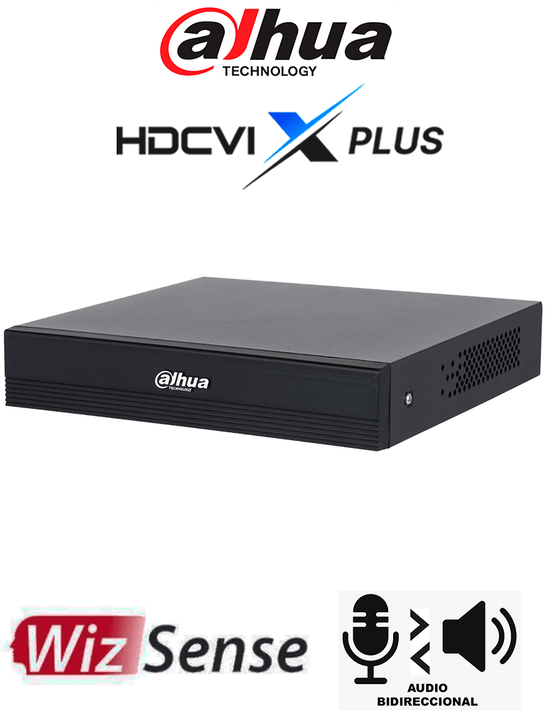 DAHUA--DAHUA DH-XVR1B04H-I/T - DVR de 4 canales 5MP Lite WizSense y H.265+/ HDCVI X PLUS/ Soporta 4 Canales+2 IP o Hasta 6 Canales IP/Audio Bidireccional en los 4 Canales/ SMD Plus y Búsqueda Inteligente de Humanos y Vehículos/ Compatible con Dolink Care-