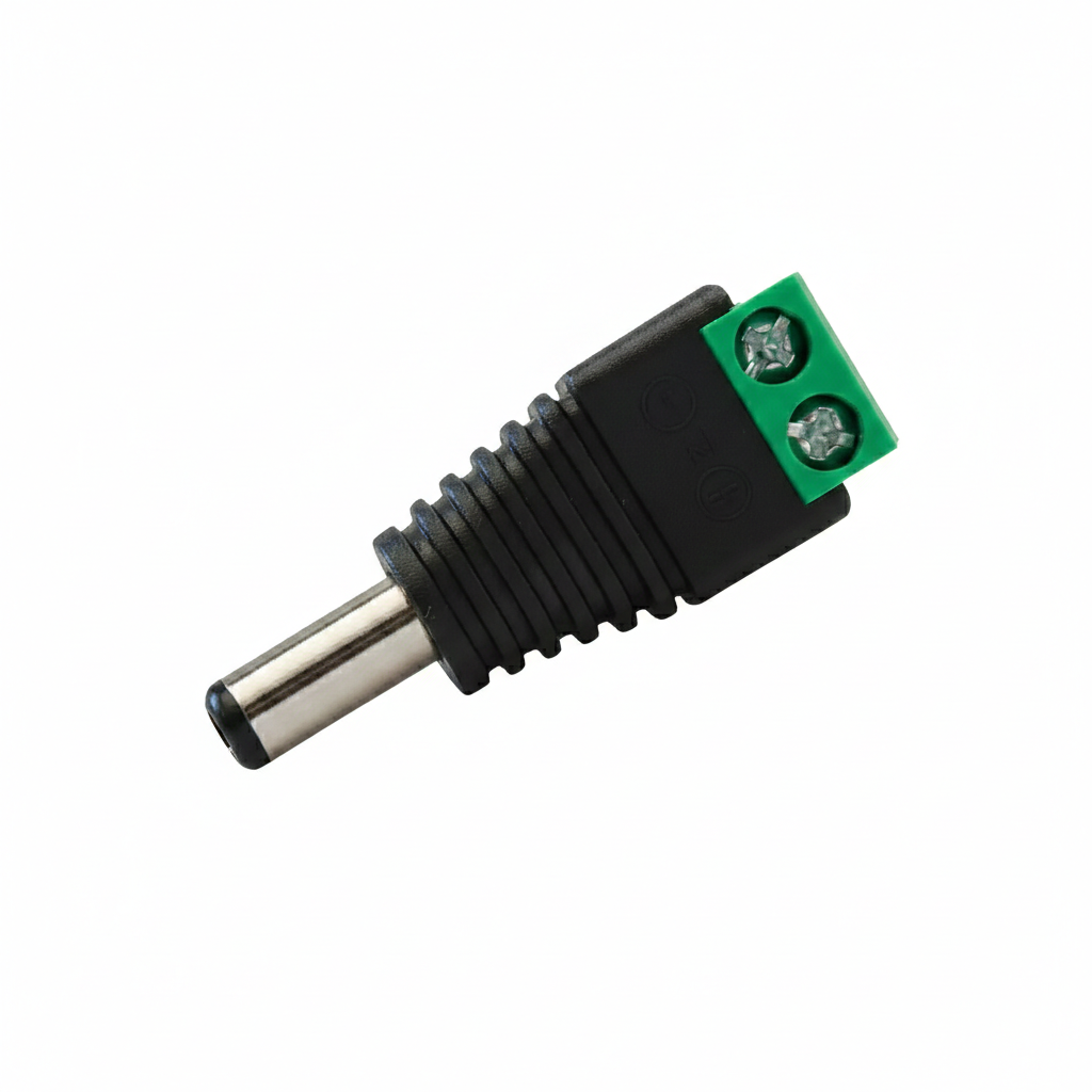 JR-52--Adaptador tipo Jack de 3.5 mm macho polarizado de 12 Vcd-