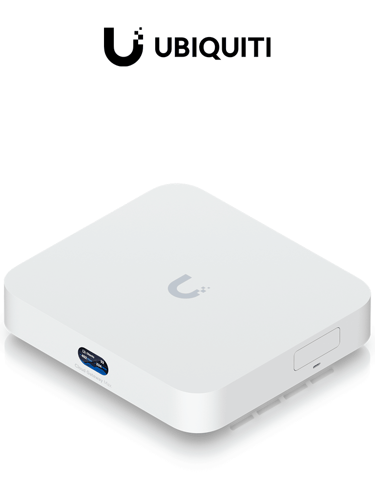 UniFi--UBIQUITI UCG-MAX - Cloud Gateway UniFi, 4 puertos LAN de 2.5GbE, 1 puerto intercambiable a WAN, 1 puerto WAN de 2.5GbE, Balanceo de carga, 1.5Gbps con IDS/IPS, recomendado para 30 dispositivos y 300 clientes.-