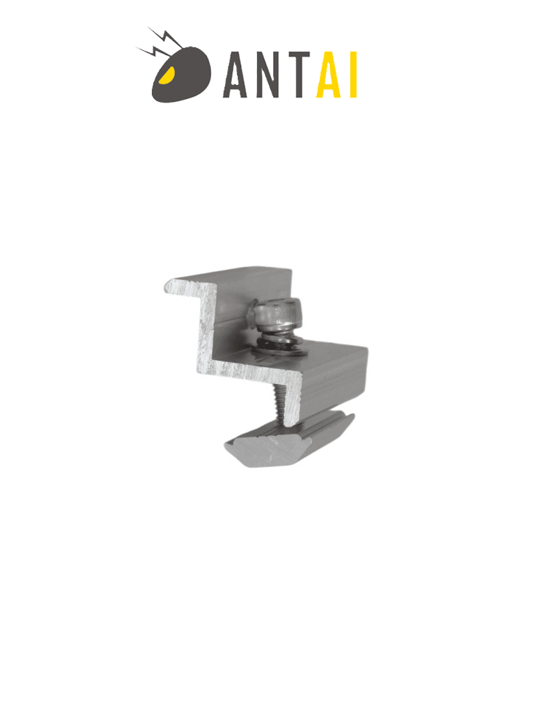 ANTAI--Abrazadera Final 30 a 35 mm - End Clamp 30 a 35mm -  Aluminio anodizado de alta resistencia - ANTAI SOLAR-