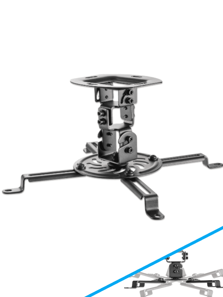 MANHATTAN 461184 - Soporte de Techo para Proyector/ 13.5 Kg de Carga/ Movimiento Articulado/ Brazos Ajustables para Diferentes Tamaños de Proyector/