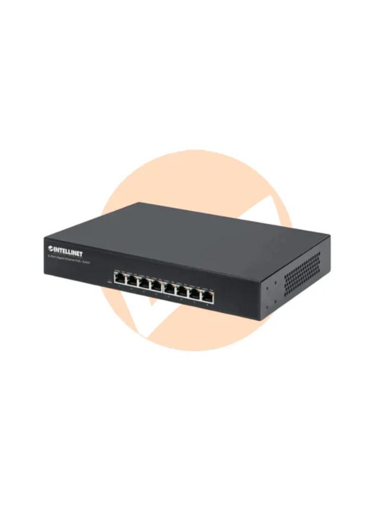 INTELLINET 560641 - Switch Gigabit PoE+ de 8 puertos IEEE 802.3at/af Power over Ethernet (PoE+(PoE), 140 W, Endspan, para escritorio, para montaje en rack de 19"