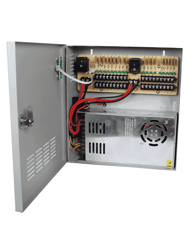 SAXXON PSU1230D18 - Fuente de Poder Profesional de 12 vcd / 30 Ampers/ Para 18 Camaras/ 1.67 Amperes por Canal/ Protección contra Sobrecargas/ Certificación UL/