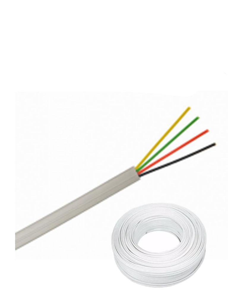 SAXXON OWAC4100J - Cable de alarma / 4 Conductores / CCA/ Calibre 22  AWG / 100 Metros / Recomendable para control de acceso / Videoportero / Audio / Reforzado
