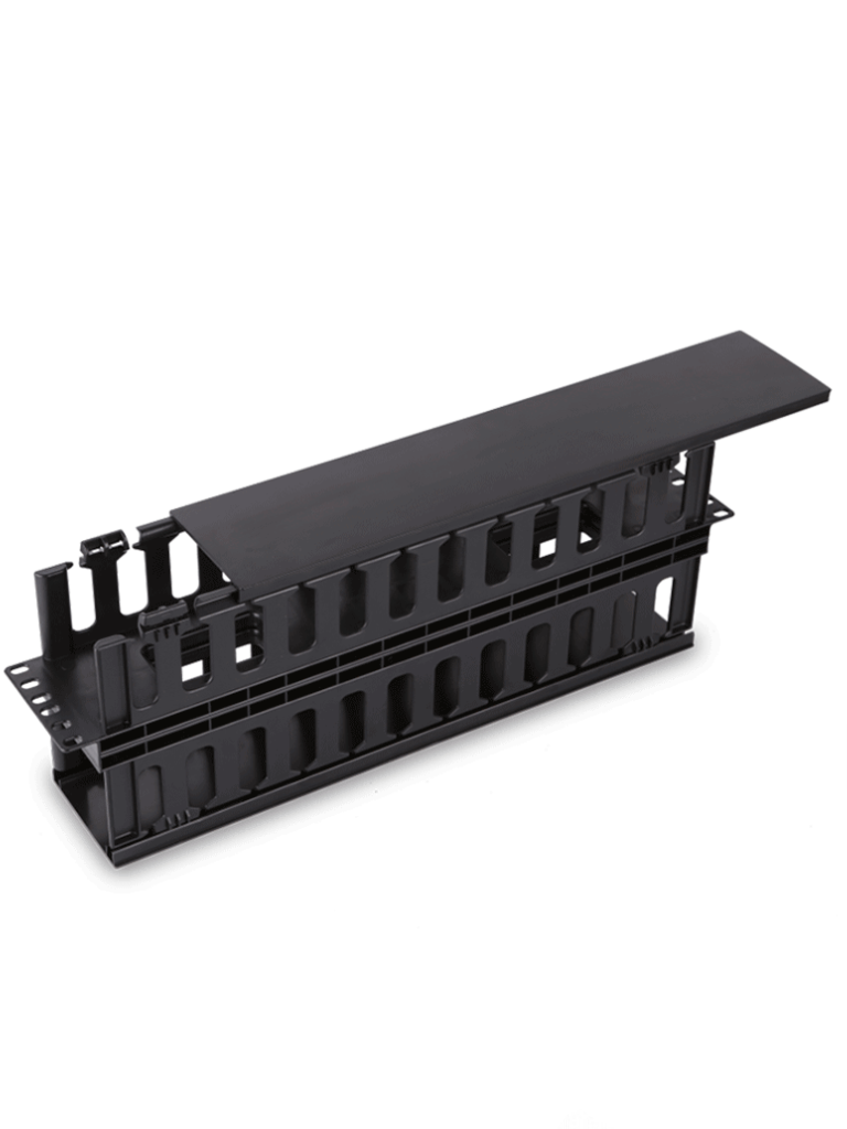 SAXXON J60610 - Organizador de cable horizontal para rack / Doble lado / Plastico / 2U