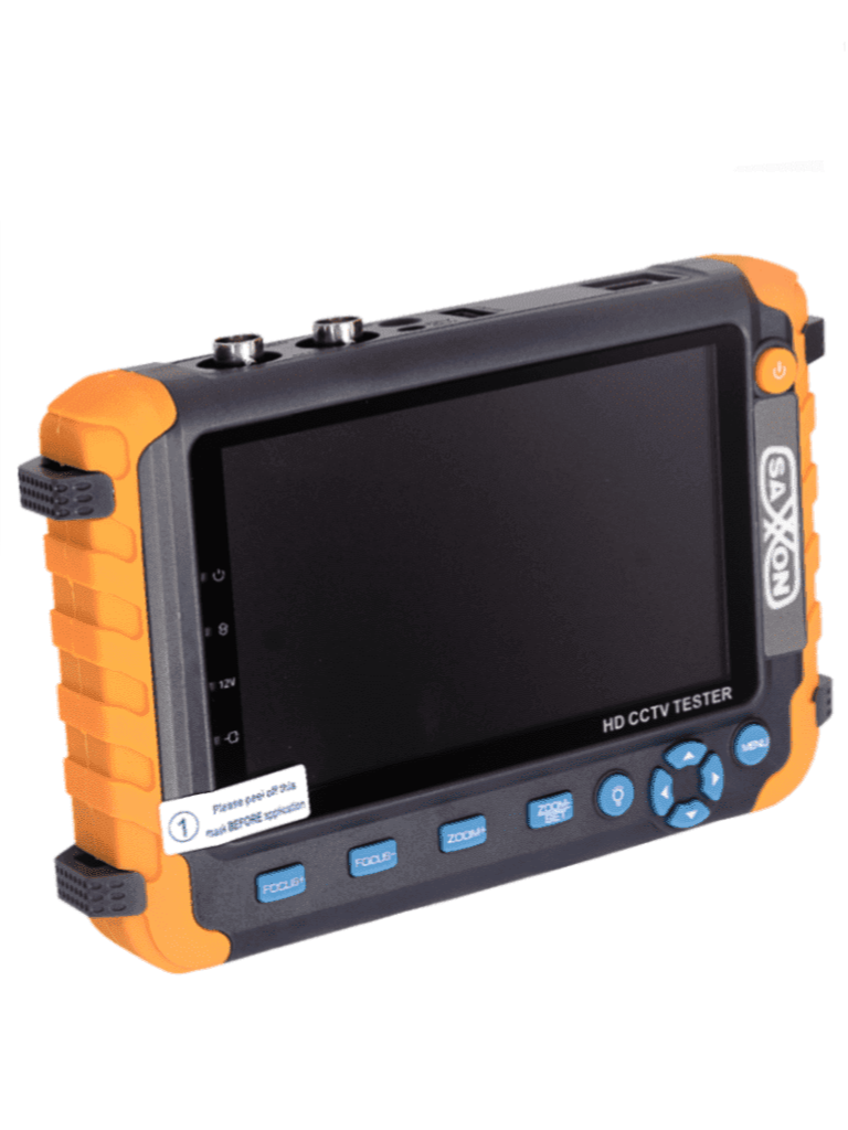SAXXON TES08MC - Probador de Video con Pantalla de 5 Pulgadas/ Soporta cámaras 1MP/ 2MP/ 4MP/ 4K/ Soporta: HDCVI/TVI/AHD/ Salida de Energía de 12vdc a 1 Amper para Alimentar Camaras/ Entrada de Video HDMI/VGA/ Lampara de Led/ Control por Coaxial/