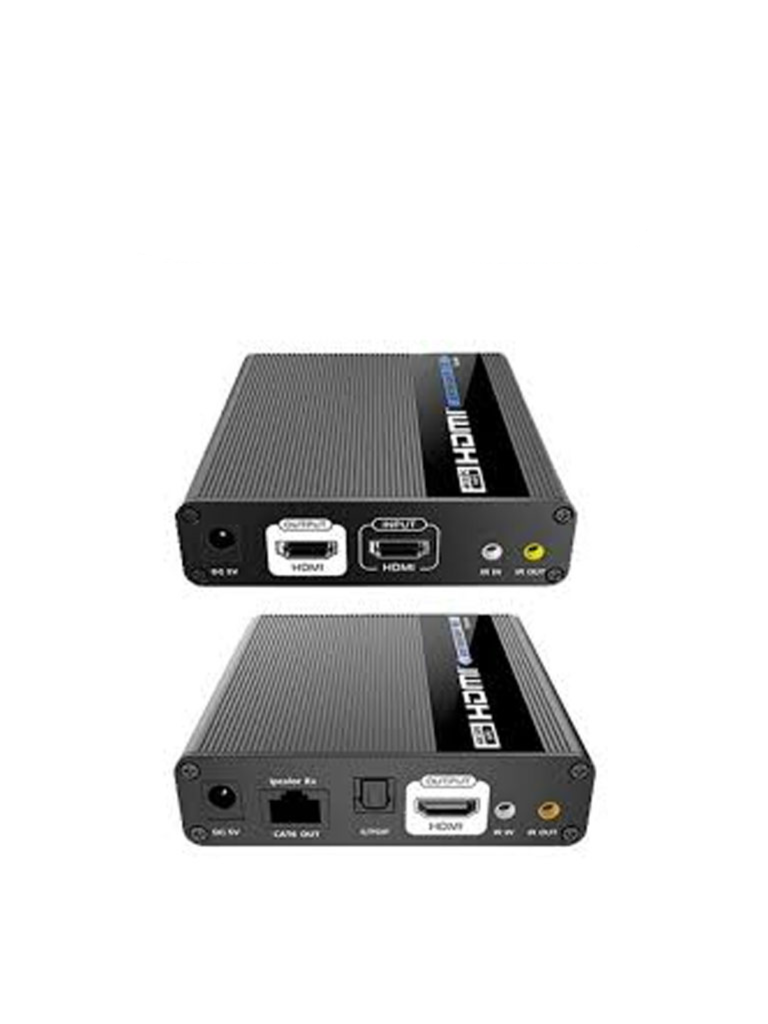 SAXXON LKV676E- Kit extensor de video HDMI/ Resolucion 4K/ 60 Hz/ Hasta 70 metros con Cat 6/ 6A/ 7/ Cero latencia/ Loop HDMI/ Soporta HDR/ ARC/ Transmision IR