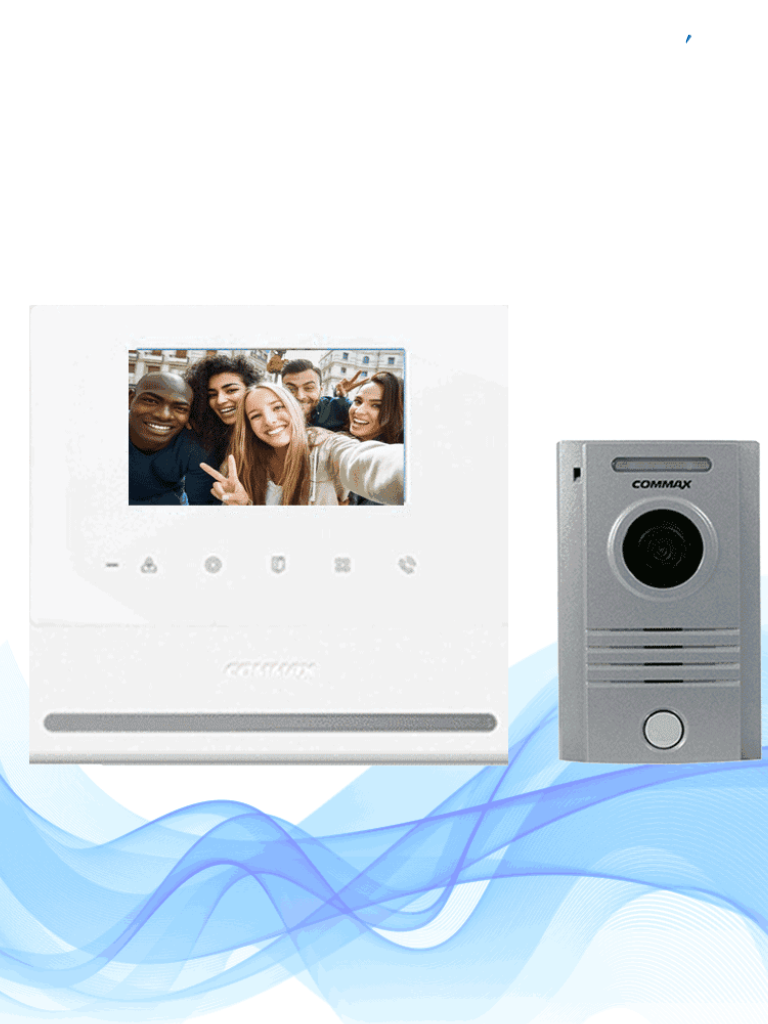 COMMAX CDV43YP - Paquete de monitor con pantalla de 4.3 pulgadas manos libres incluye frente de calle de aluminio con relay para apertura de puerta/ Conexion a 4 hilos 