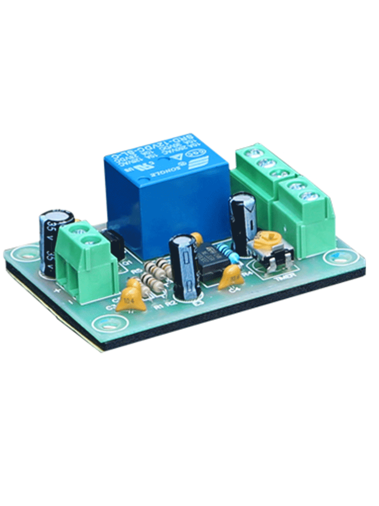 YLI PCB505 - Modulo de retardo de tiempo / Salidas NC y NO / Conexión de botón / Voltaje 12 VDC / Ajustable 1 a 30 segundos