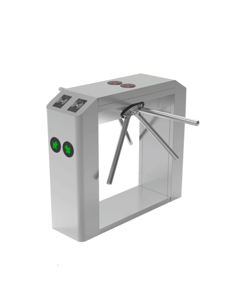 ZKTECO TS2200PRO - Torniquete Trípode Doble Carril Bidireccional / Semiautomático / Acero Inoxidable / Indicadores LED / 110V / Exterior Protegido / Requiere lectores y Panel