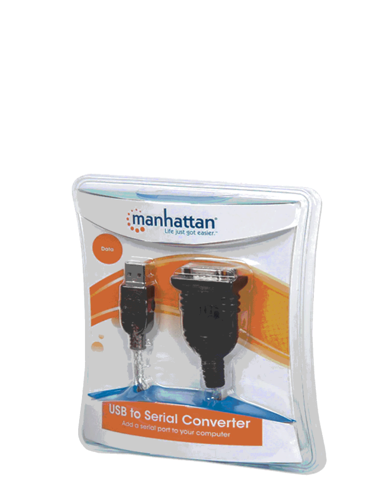 MANHATTAN 205146 - Convertidor USB a Serial RS232/COM/DB9 / Chip Prolific PL-2303 / Calibre 24AWG / 45 cm / Empaque tipo Blíster 