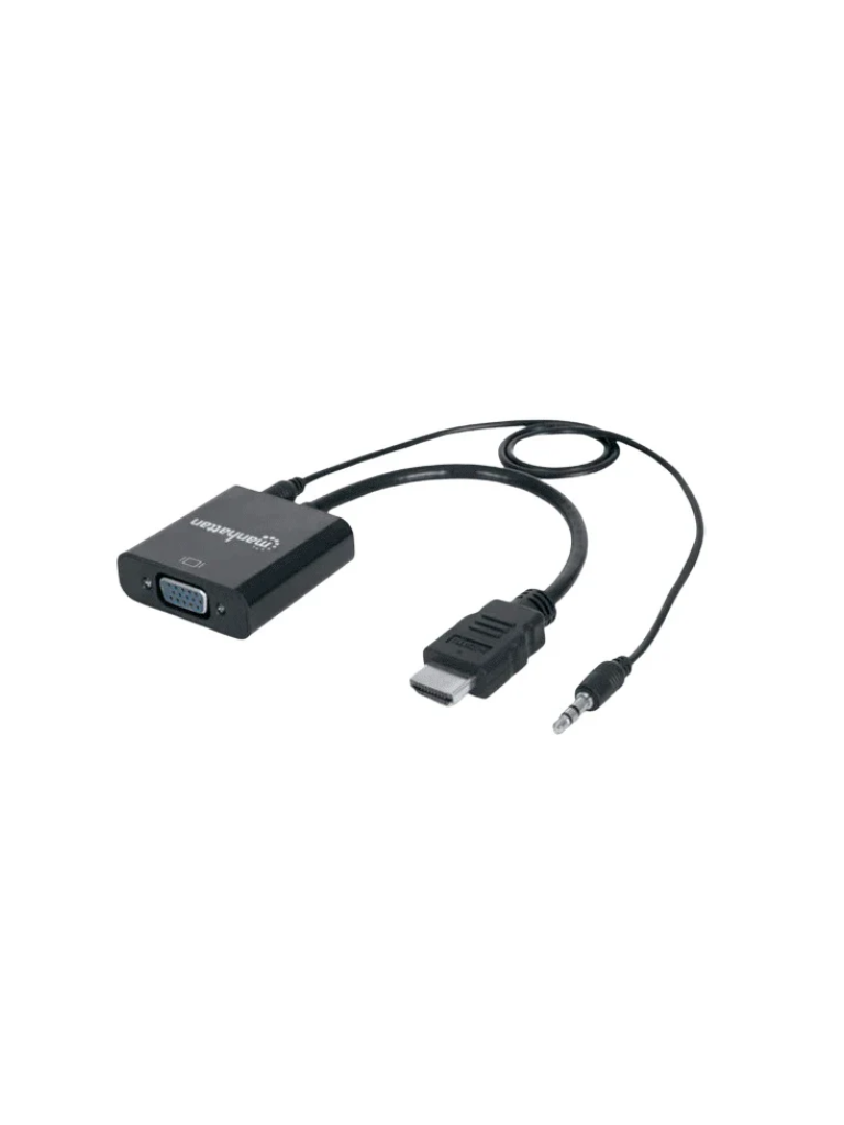 MANHATTAN 151559 - Convertidor HDMI a VGA / HDMI macho a VGA hembra / Con audio / Color negro 