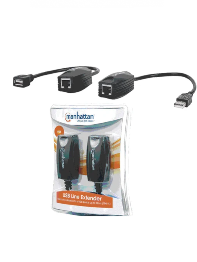 MANHATTAN 179300 - Extensor de línea USB/ Hasta 60m de extensión / Velocidad de hasta 12Mbps / BUS de alimentación 