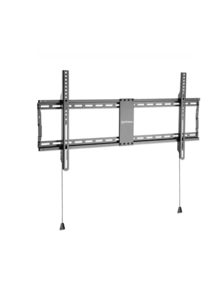 MANHATTAN 461948 - Soporte fijo ultradelgado para TV / Soporta un televisor de 43" a 100" de hasta 70 kg (154 lbs.), soporte fijo para televisor, diseño ultradelgado, plegable para un embalaje compacto y fácil de transportar, negro