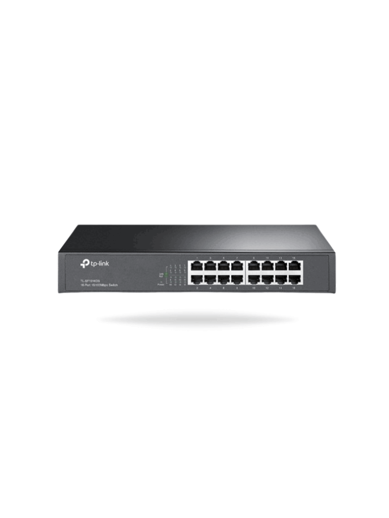 TP-LINK TL-SF1016DS - Switch No Administrable/ 16 Puertos Fast Ethernet/ Para Montaje en rack o en Escritorio