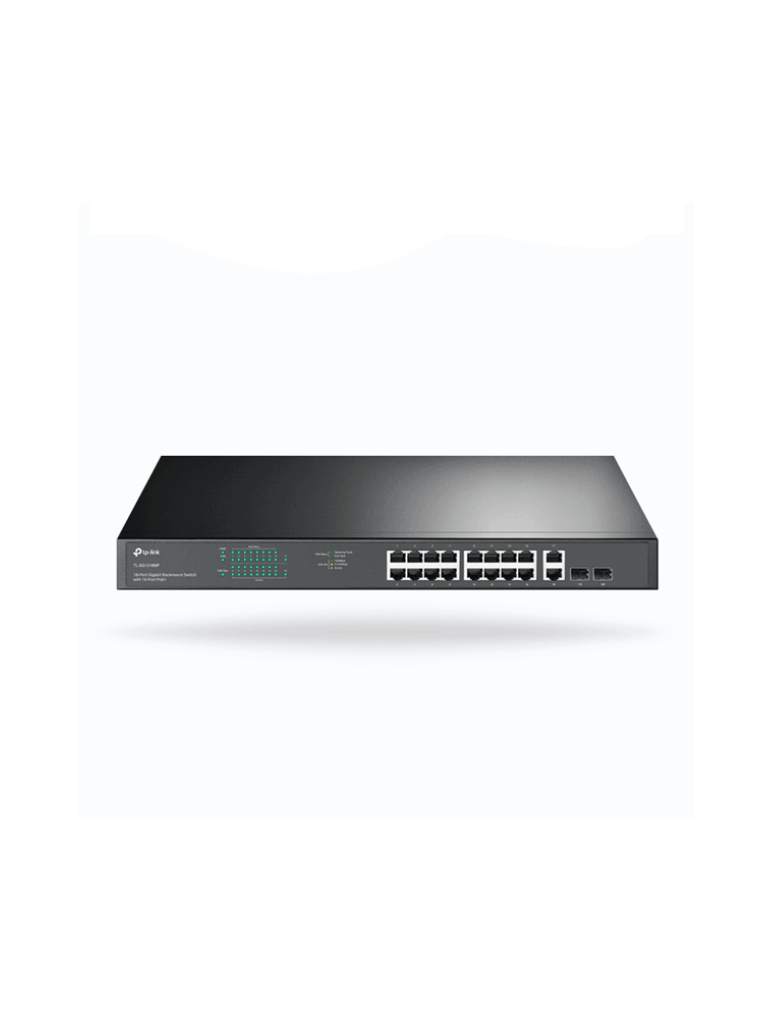 TP-LINK TL-SG1218MP - Switch no administrable de 16 puertos 10/100/1000Mbps y PoE af/at, 2 puertos SFP hasta 250W.