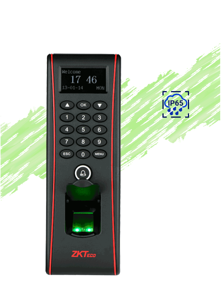 ZKTECO TF1700 - Control de Acceso Exterior de Huella, Tarjeta y Contraseña / Soporta 3000 Huellas / 10000 Tarjetas  RFID 125 khz / Almacena 30000 Registros / Conexión TCPIP / USB / Compatible con Software ZK Access 3.5