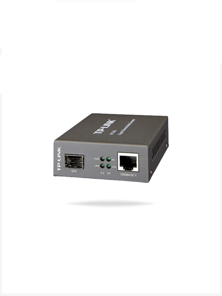 TP-LINK MC220L - Convertidor Fibra Óptica Monomodo o Multimodo , 1 Puerto SFP 1000 Mbps , 1 Puerto RJ45 10/100/1000 Mbps , Plug and Play