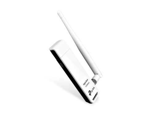 TP-LINK TL-WN722N - Adaptador USB inalámbrico de alta ganancia N 150 Mbps 2.4 GHz con 1 antena desmontable de 4dBi