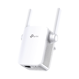 TP-LINK RE205 - Repetidor de señal WiFi, AC750, 2.4GHz (300Mbps) y 5GHz (433Mbps), Indicador Inteligente de Señal, Modo punto de acceso, 2 antenas externas, 1 puerto 10/100Mbps Ethernet (RJ45) 